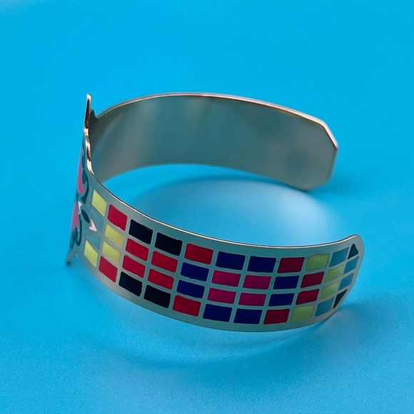 nOir | Metal & Enamel | Floral & Geometric Metal Cuff | OS - Picture 2 of 6